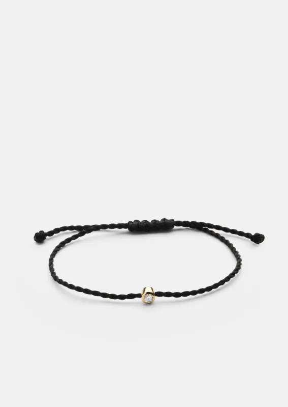 Cord Bracelet Diamond - Black made by Skultuna