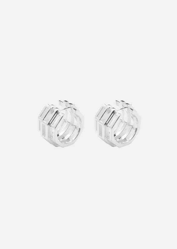 Relier Hoop Earrings - Silver Plated made by Skultuna
