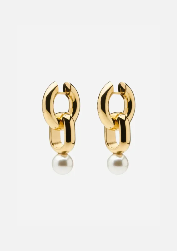 Hoop Earrings - Perle - Gold Plated made by Skultuna