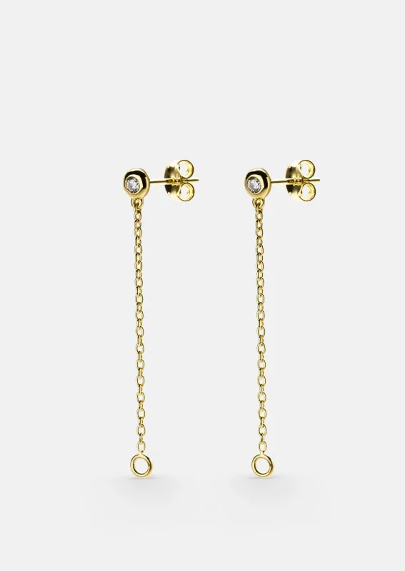 Aurora Chain Studs - Gold Vermeil made by Skultuna