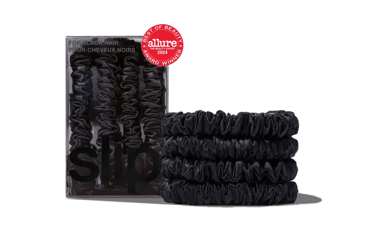 Back to Basics Black Skinny Scrunchies sold by slip