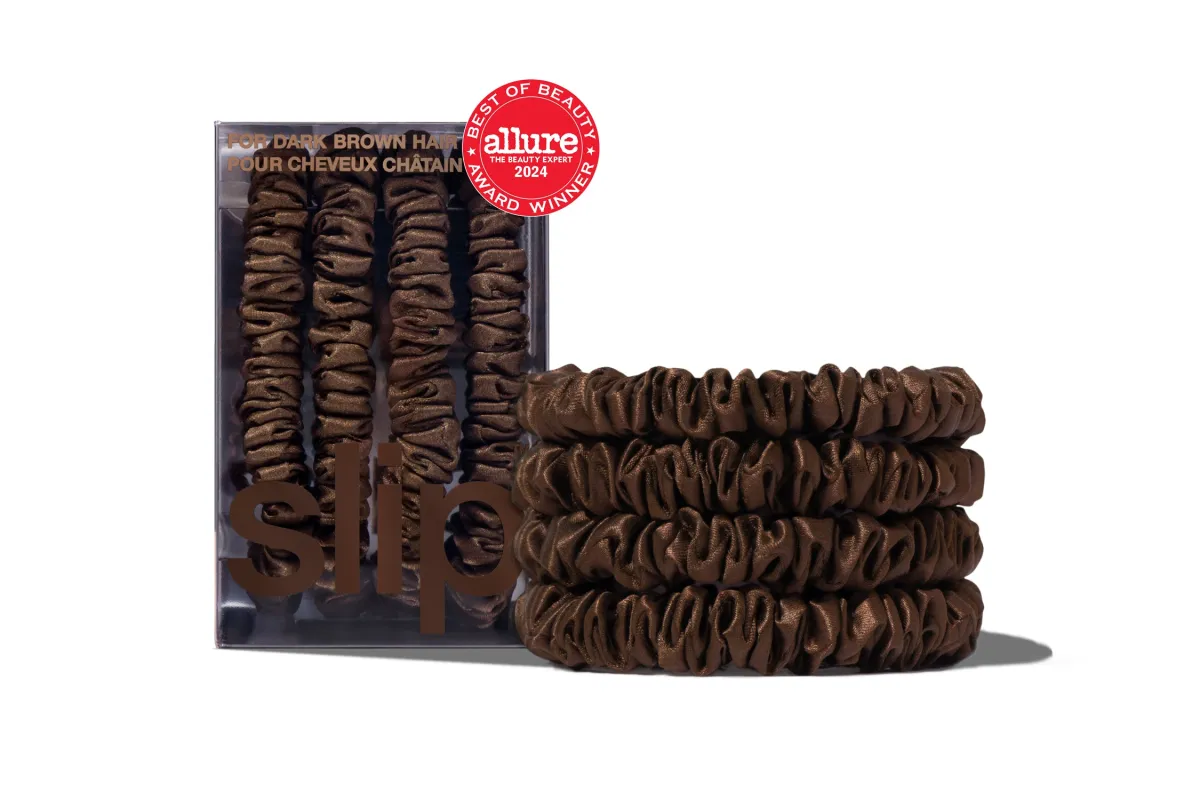 Back to Basics Dark Brown Skinny Scrunchies sold by slip