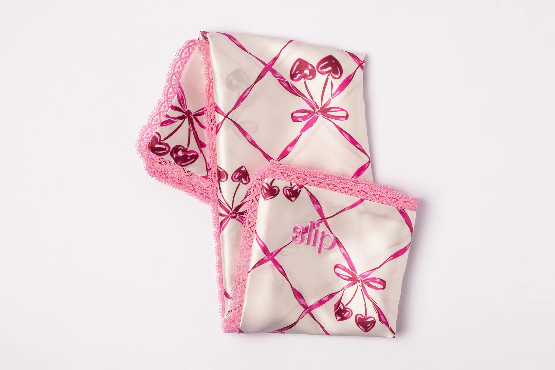 Sweet Cherry Queen Zippered Pillowcase with Lace Trim sold by slip product image thumbnail 5