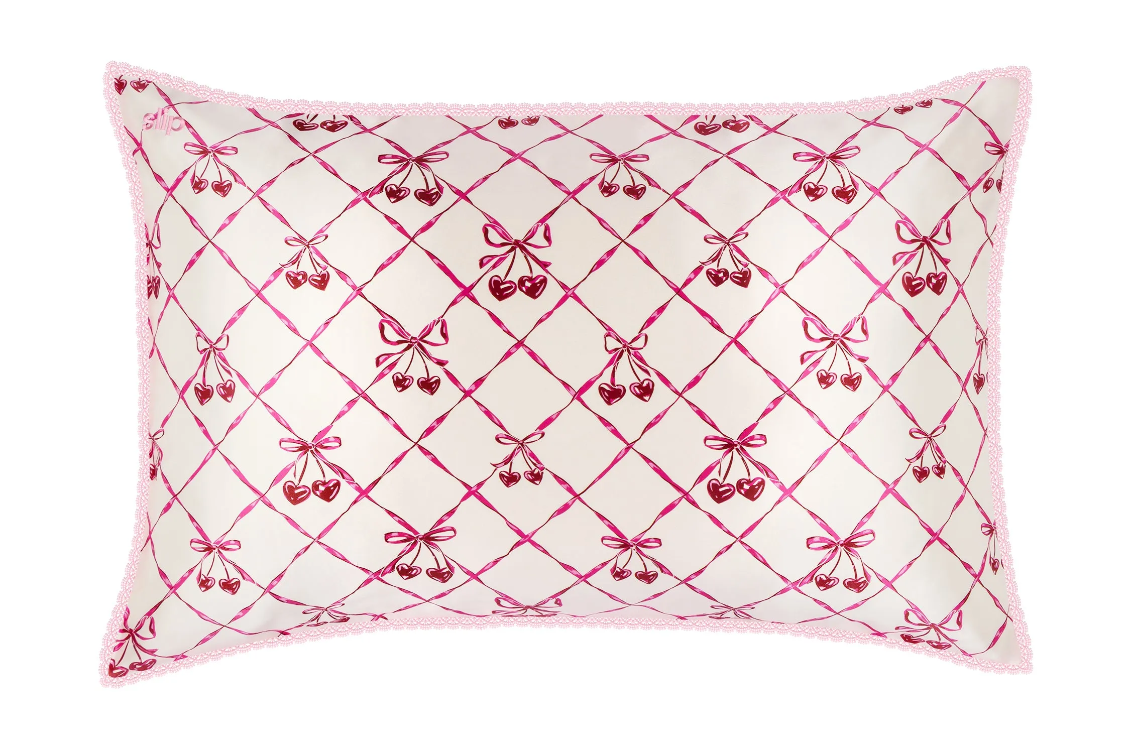 Sweet Cherry Queen Zippered Pillowcase with Lace Trim sold by slip product image thumbnail 2