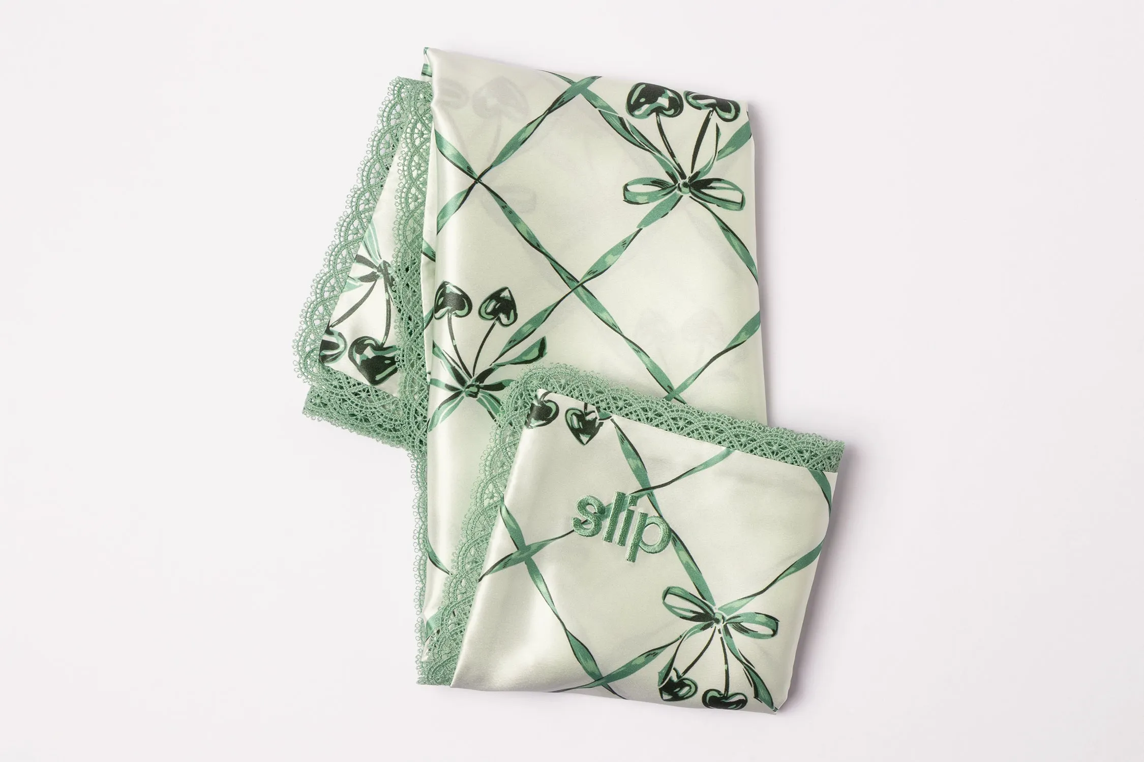 Wintergreen Queen Zippered Pillowcase with Lace Trim sold by slip product image thumbnail 5