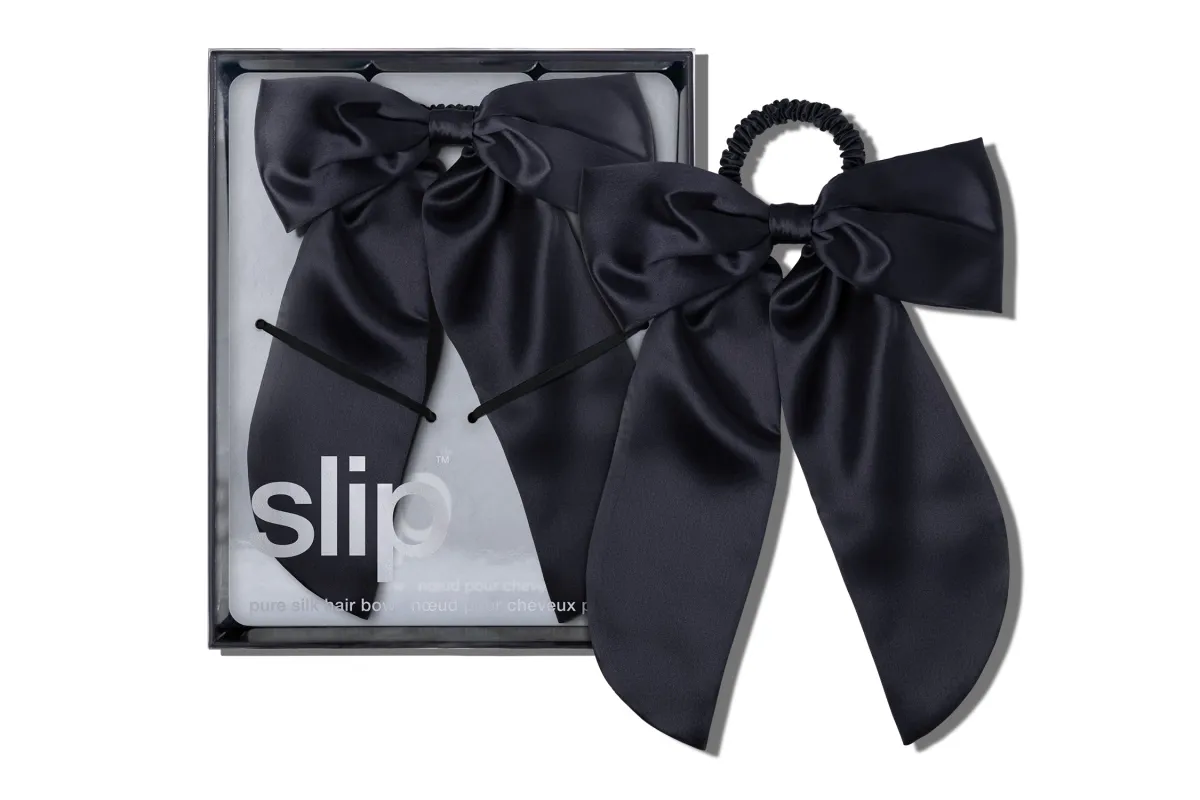 Black Hair Bow made by slip