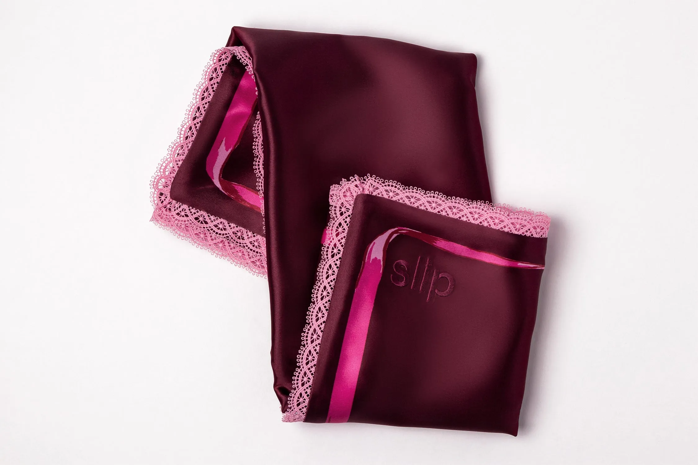 Crimson Kiss Queen Zippered Pillowcase with Lace Trim sold by slip product image thumbnail 5