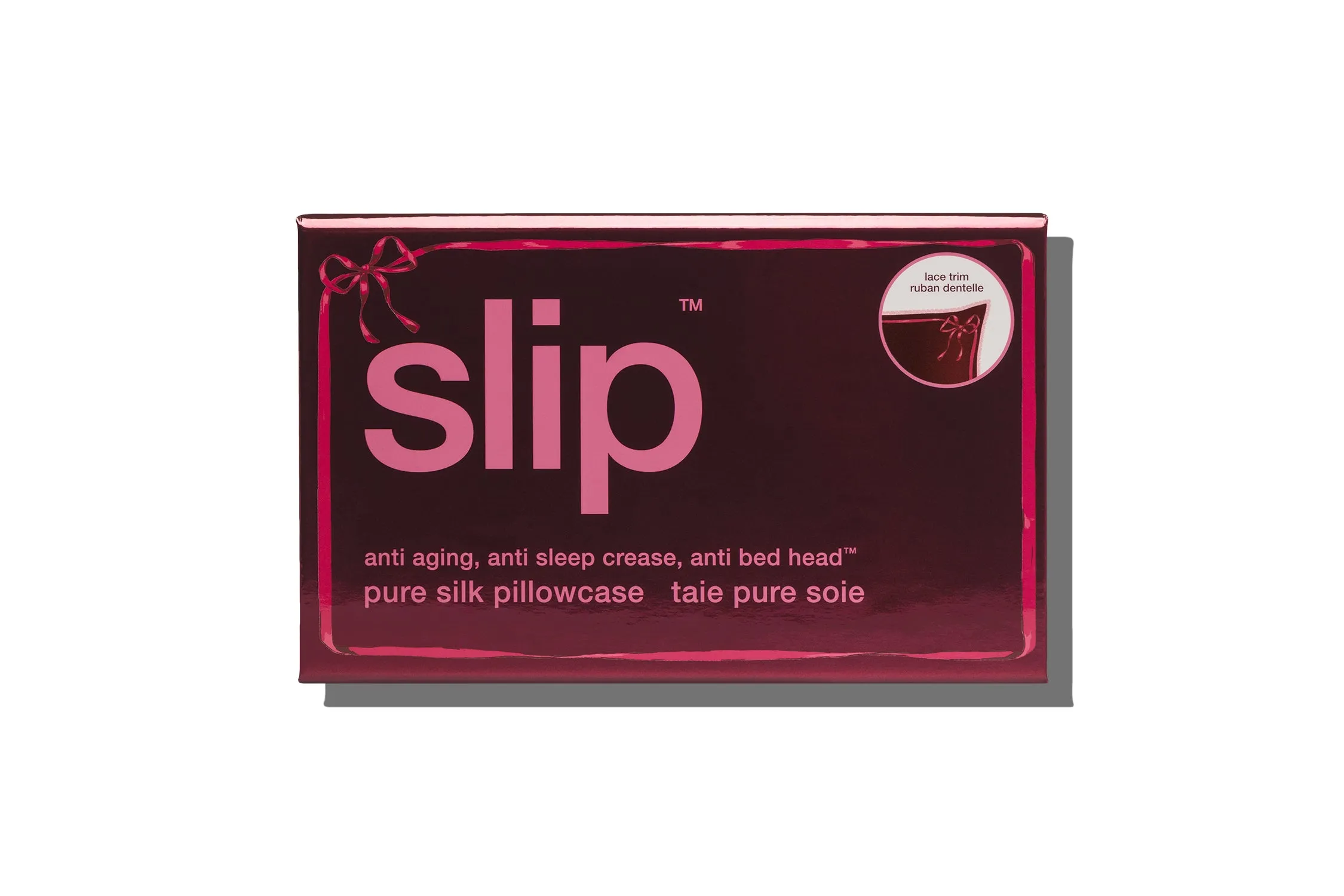 Crimson Kiss Queen Zippered Pillowcase with Lace Trim sold by slip product image thumbnail 3