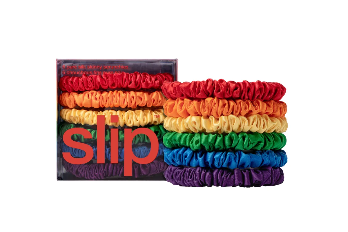 Rainbow Skinny Scrunchies sold by slip