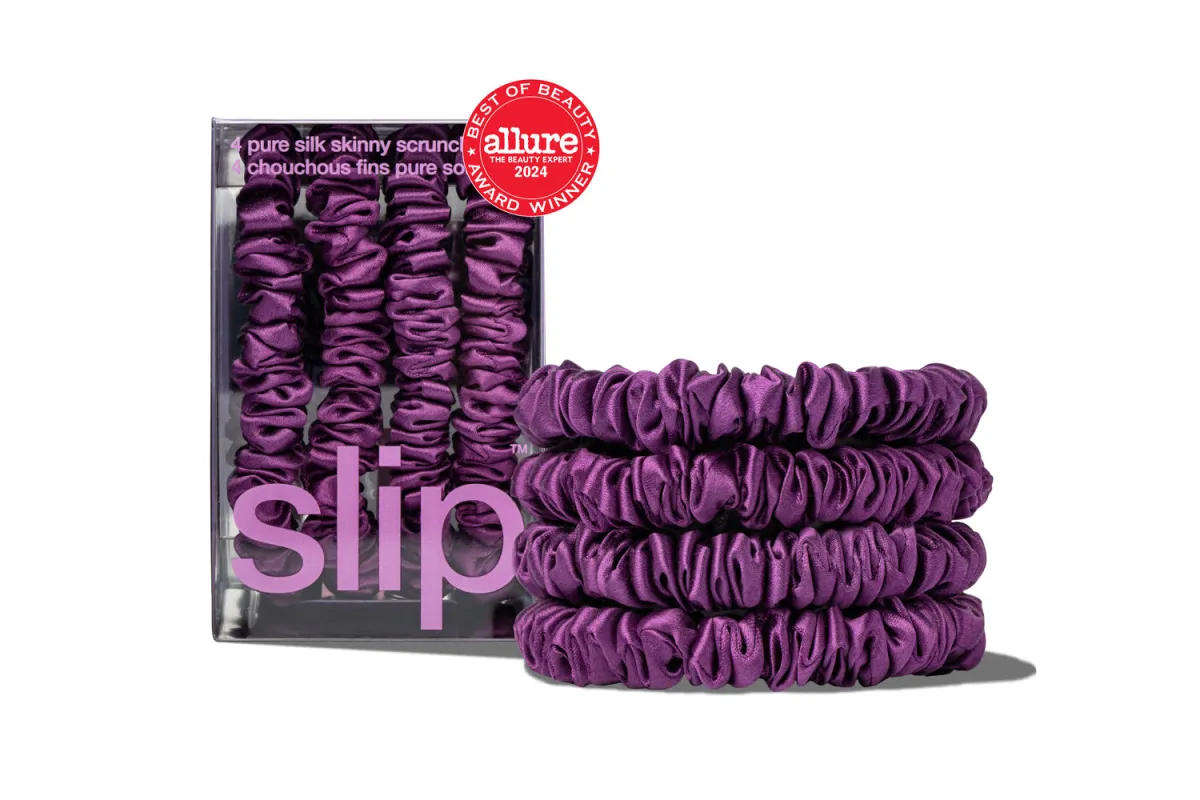 Back to School Dark Purple Skinny Scrunchies made by slip
