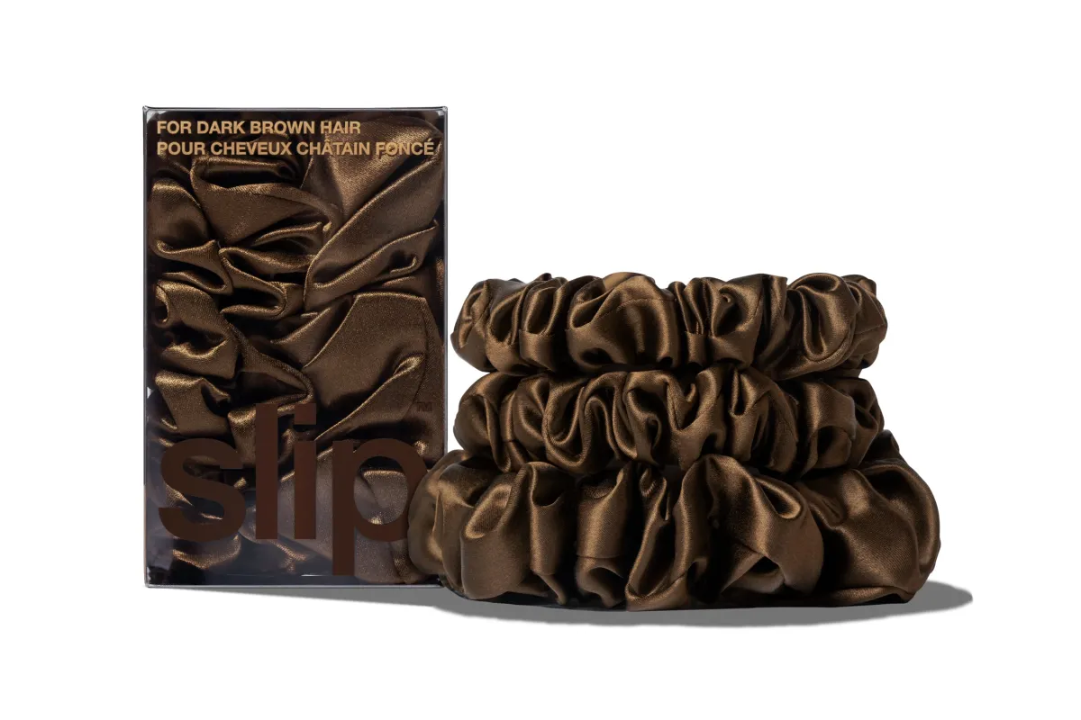 Back to Basics Dark Brown Midi/Large Scrunchie Set sold by slip