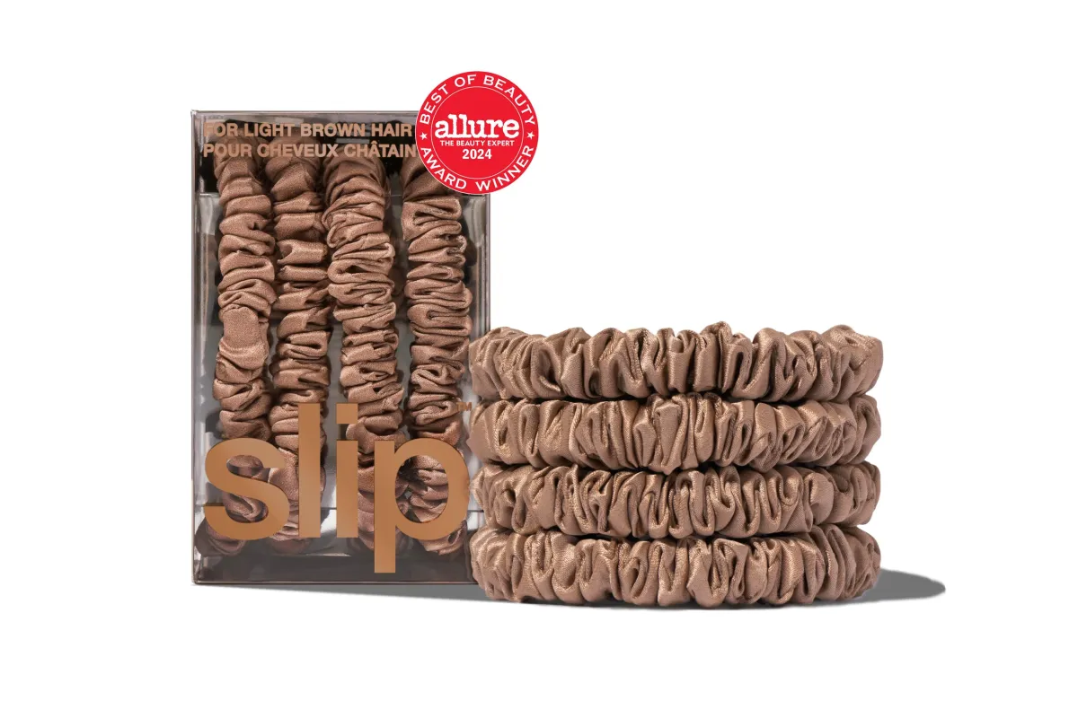 Back to Basics Light Brown Skinny Scrunchies sold by slip