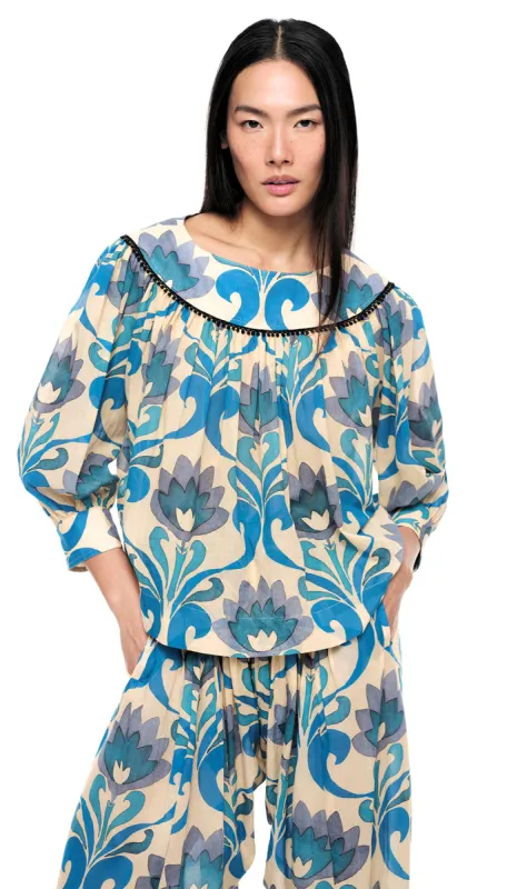 Gathered Yoke Blouse sold by Smythe