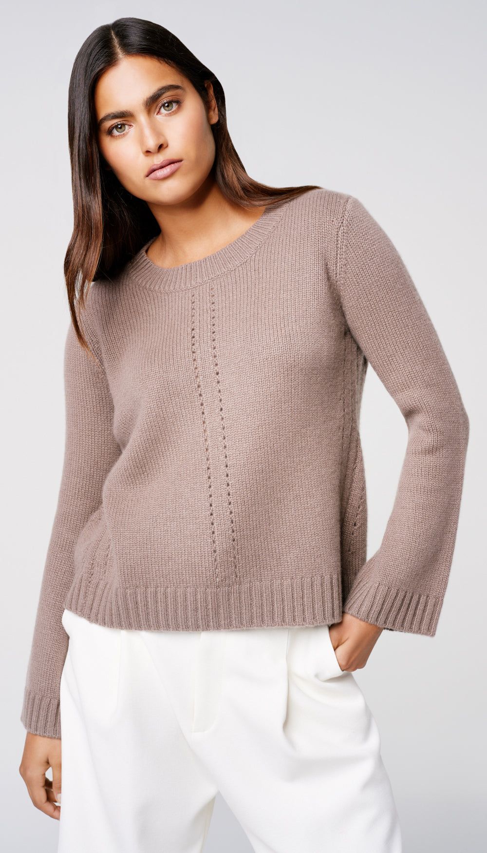 Cashmere Pointelle A-Line Sweater sold by Smythe