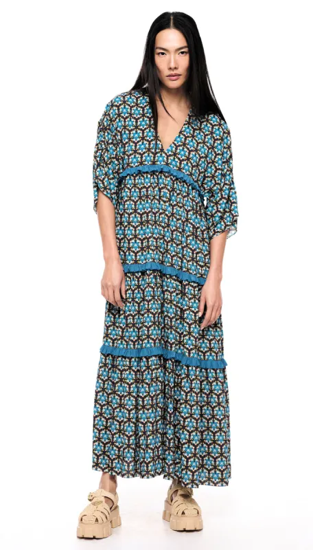 Exclusive Deep V Tiered Dress made by Smythe