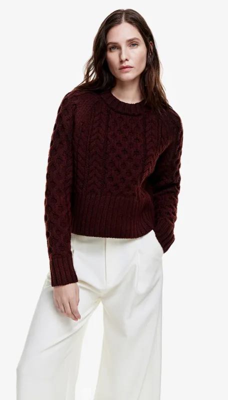 Cable-Knit Cropped Crewneck sold by Smythe