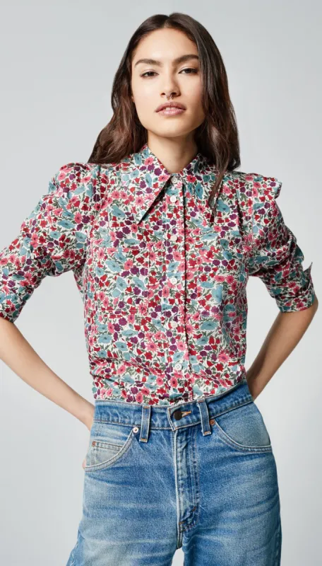 Crop Sleeve Box Pleat Shirt sold by Smythe