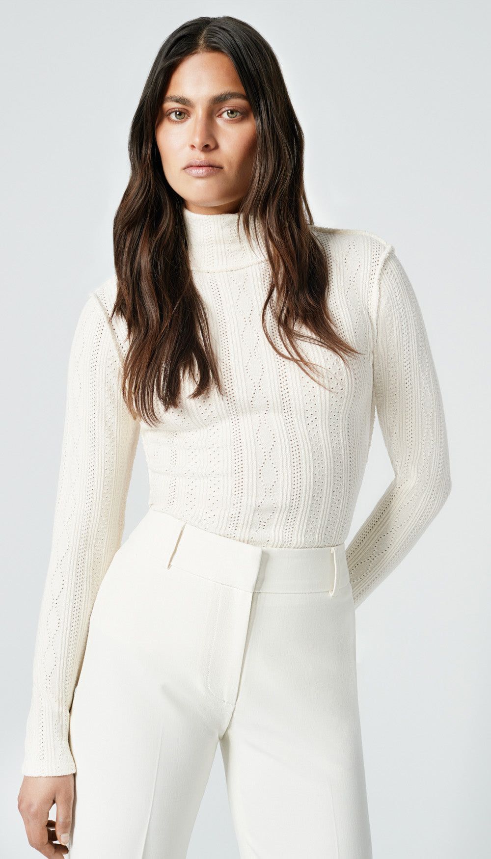 Pointelle Knit Turtleneck sold by Smythe