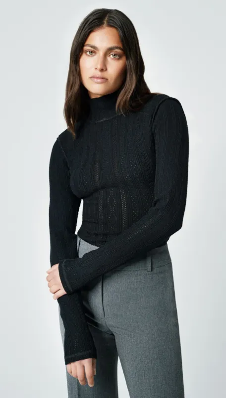 Pointelle Knit Turtleneck sold by Smythe