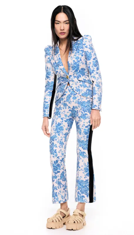 Tux Stripe Cropped Pintuck Pant made by Smythe