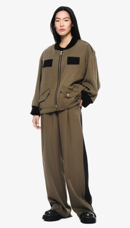 Tux Stripe Pleated Trouser sold by Smythe