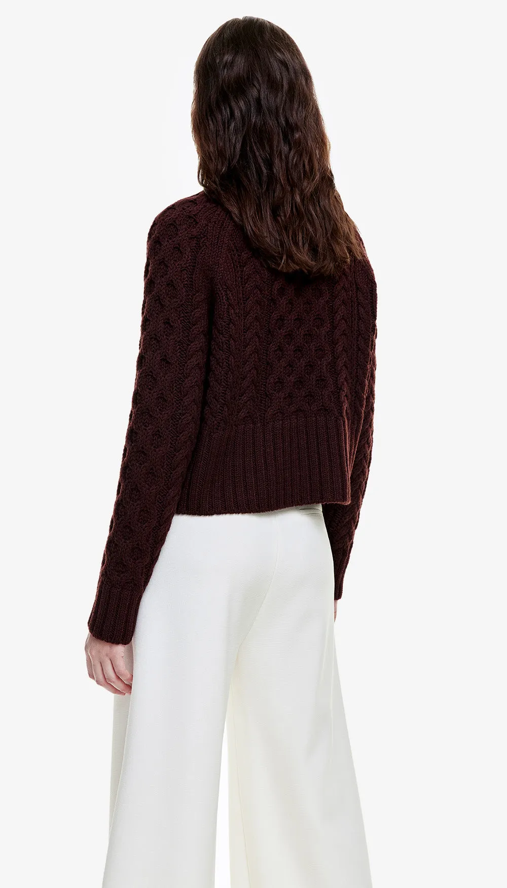 Cable-Knit Cropped Crewneck sold by Smythe product image thumbnail 2