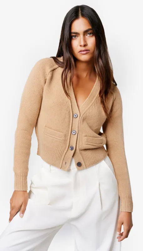 Cashmere Cropped V-Neck Cardi made by Smythe
