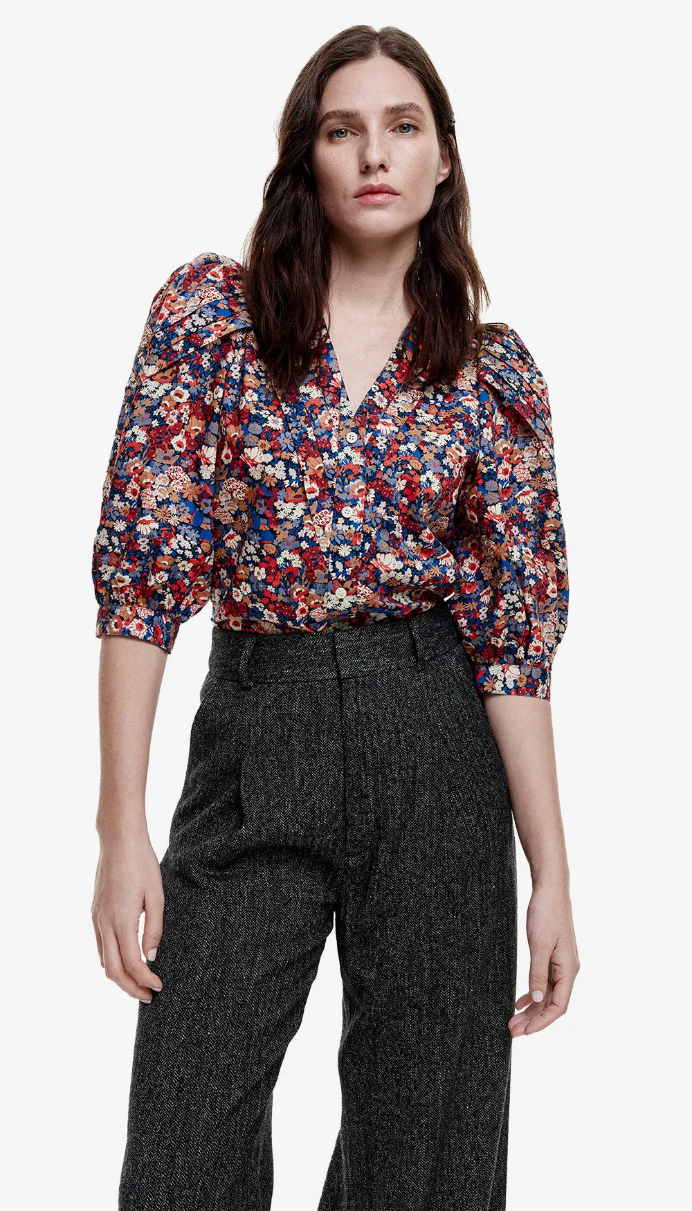 V-Neck Frontier Blouse sold by Smythe