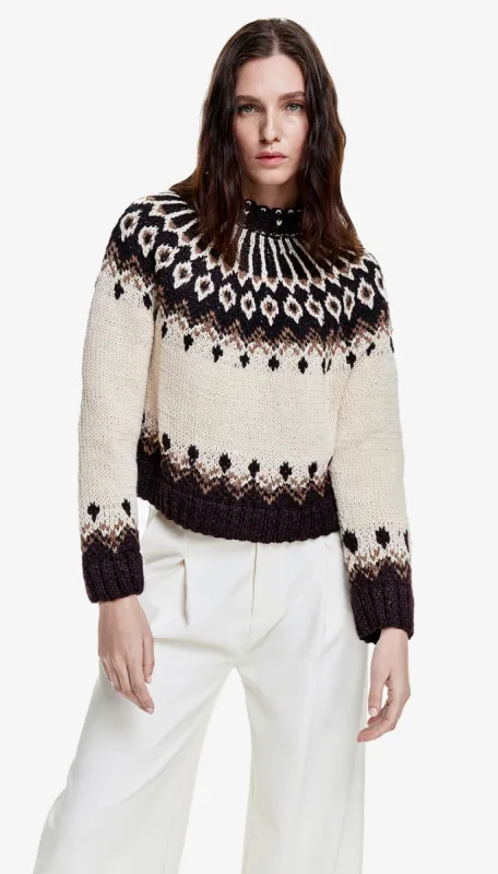 Handknit Cropped Crewneck Sweater sold by Smythe
