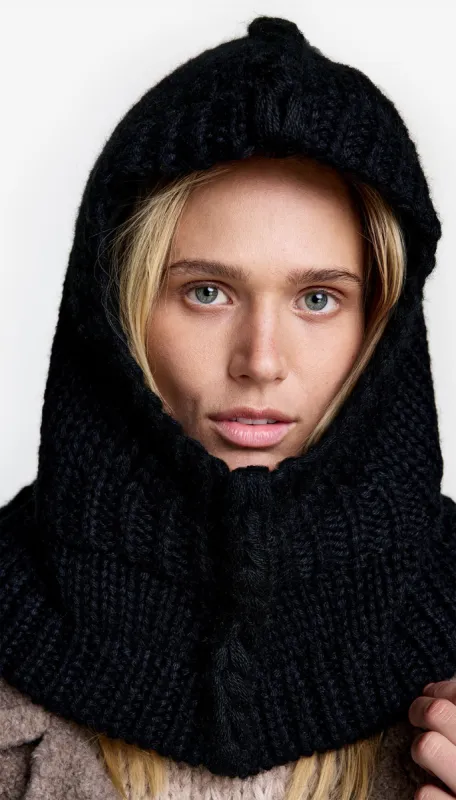 Reverse Seam Hooded Snood sold by Smythe