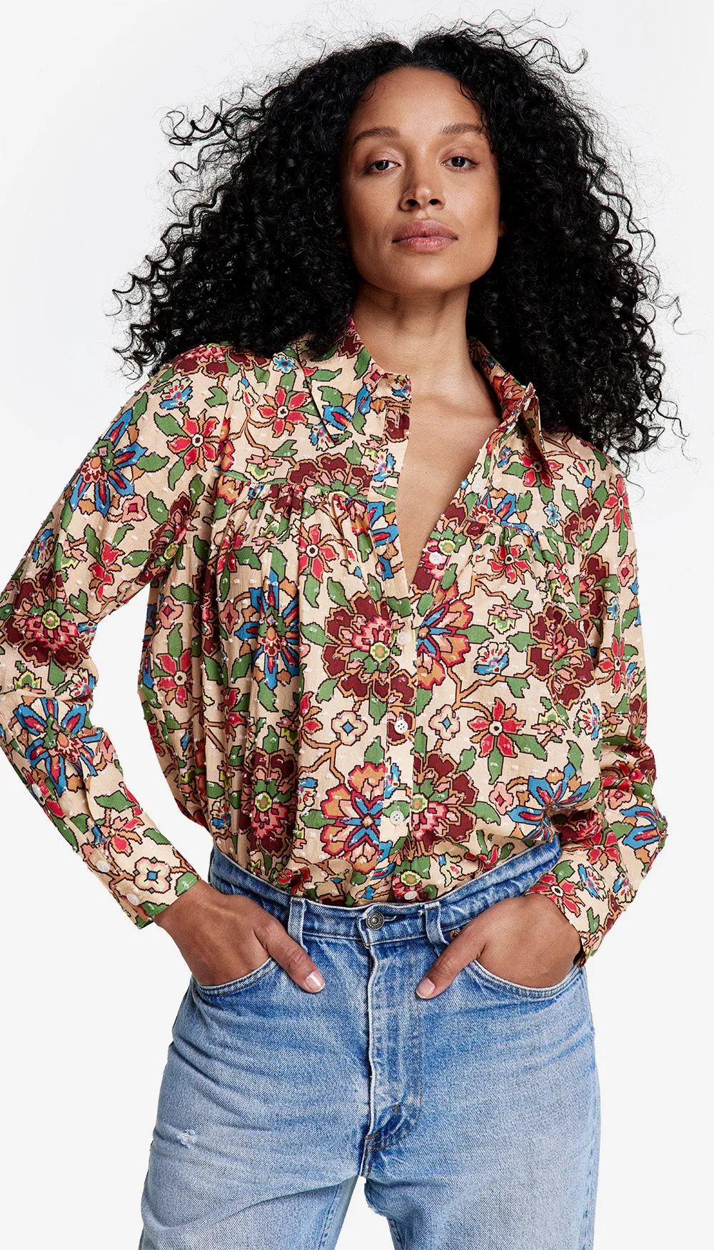 Classic Shirred Blouse sold by Smythe