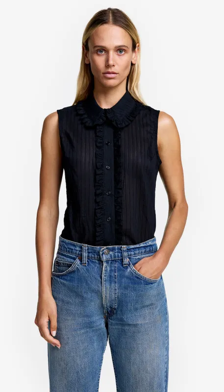Sleeveless Ruffle Trim Shirt sold by Smythe