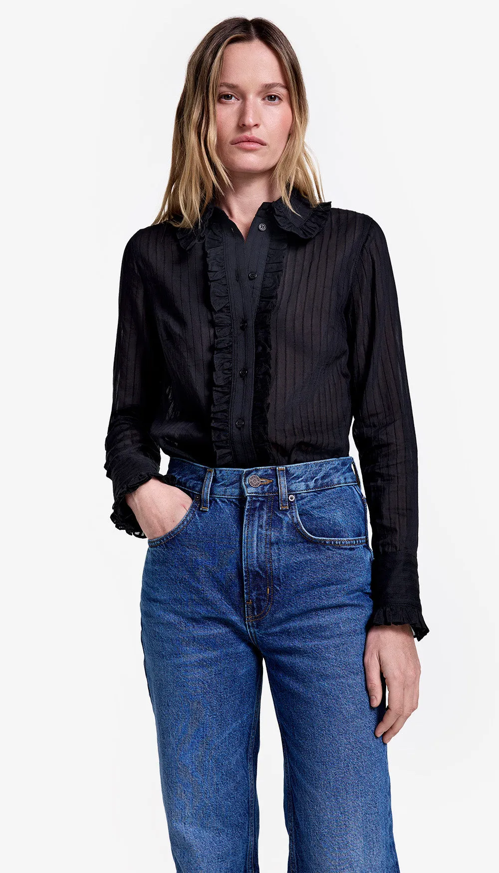 Ruffle Trim Shirt sold by Smythe
