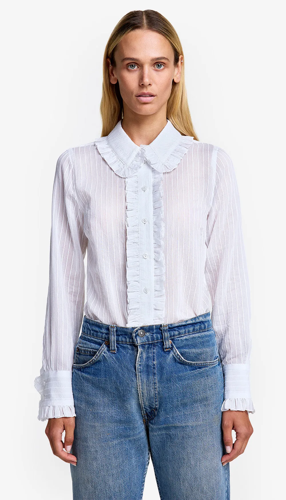 Ruffle Trim Shirt sold by Smythe