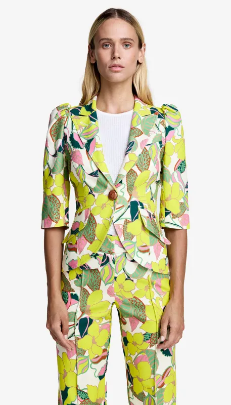 Crop Sleeve Pouf One Button Blazer sold by Smythe