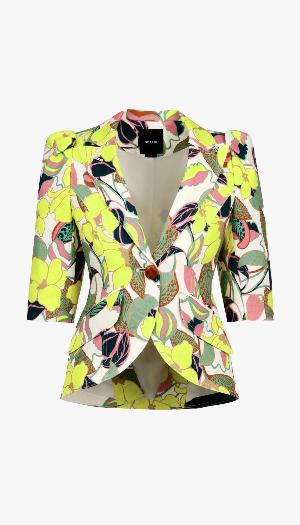 Crop Sleeve Pouf One Button Blazer sold by Smythe product image thumbnail 4