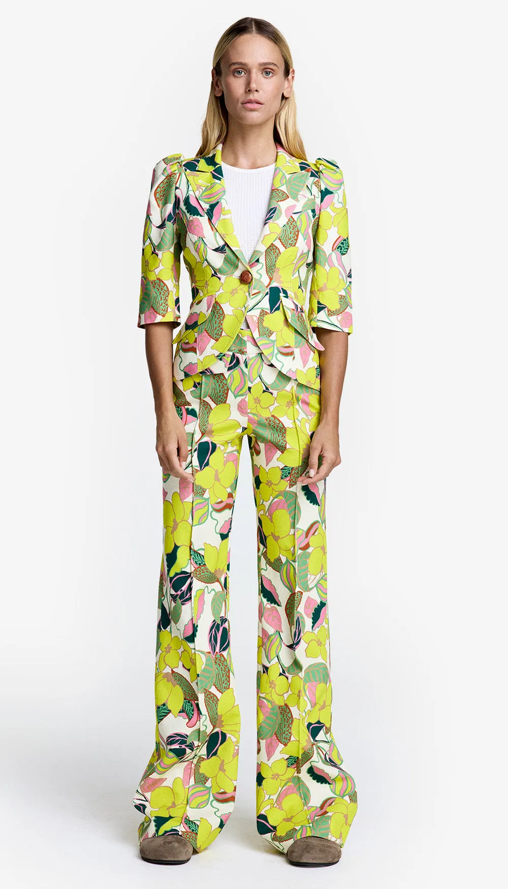 Crop Sleeve Pouf One Button Blazer sold by Smythe product image thumbnail 2