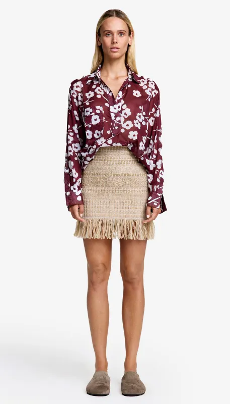 Fringe Mini Skirt sold by Smythe