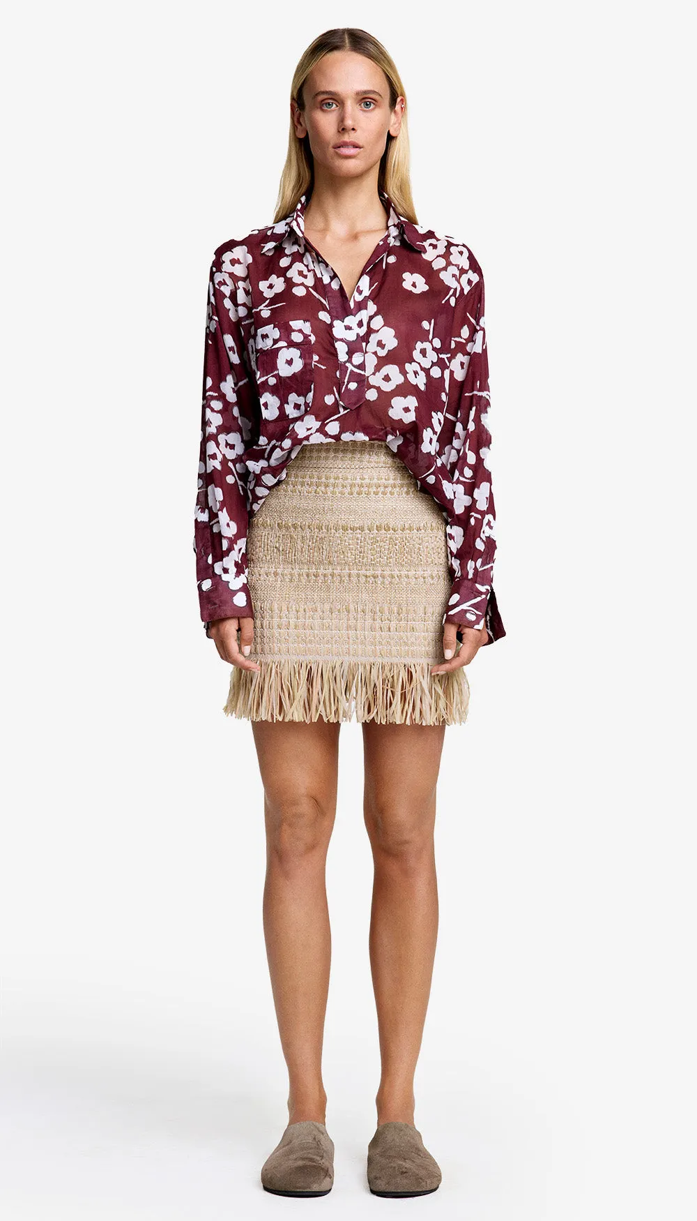 Fringe Mini Skirt sold by Smythe