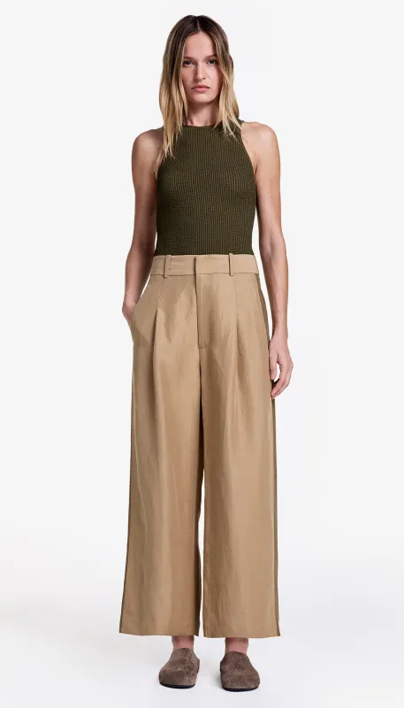 Tux Stripe Crop Pleated Trouser sold by Smythe