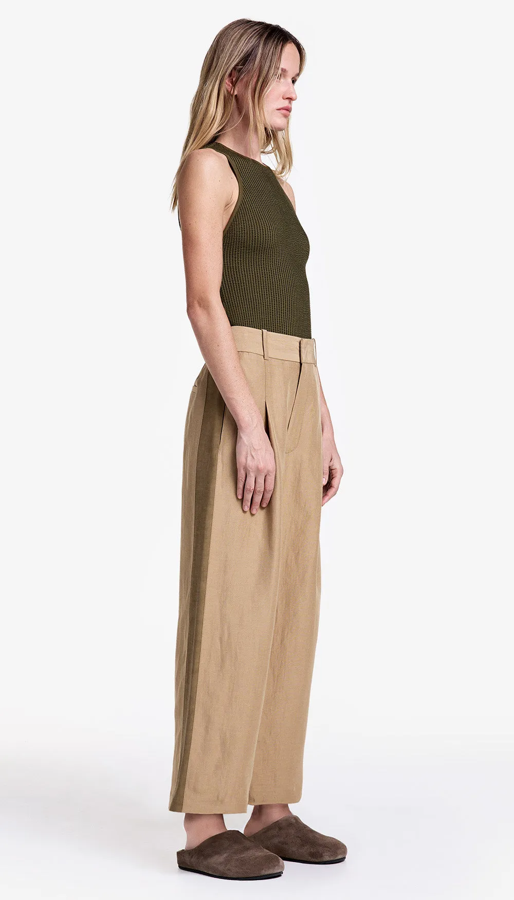 Tux Stripe Crop Pleated Trouser sold by Smythe product image thumbnail 2