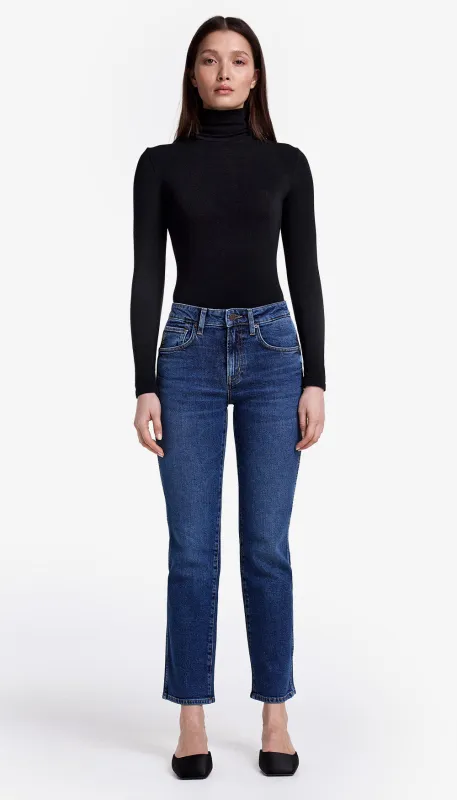 Wren Stretch Mid Rise Crop Straight Jean sold by Smythe