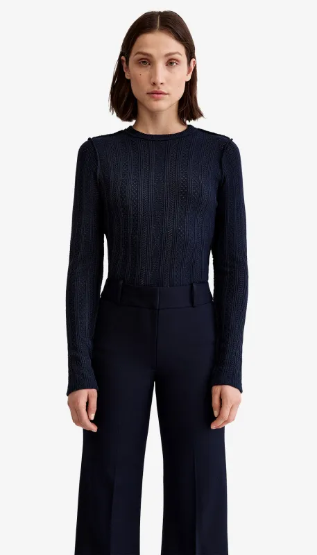 Pointelle Knit Crewneck made by Smythe