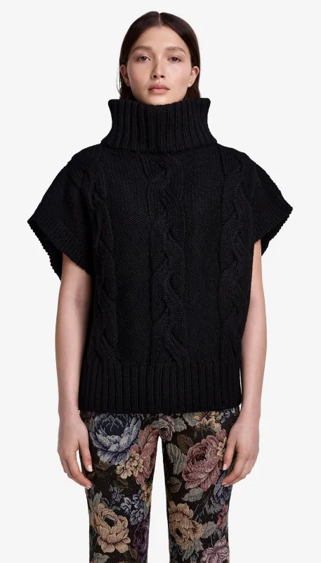 Cable-Knit Sleeveless Turtleneck sold by Smythe