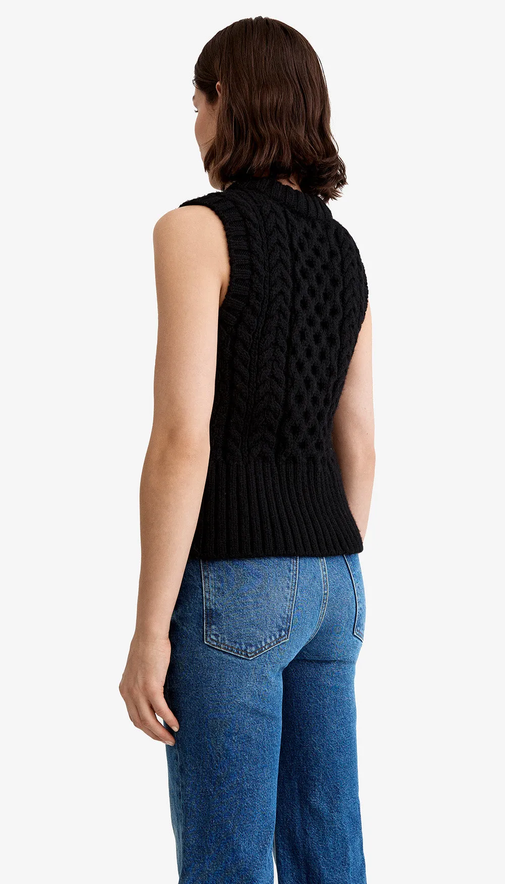 Cable-Knit Crewneck Vest sold by Smythe product image thumbnail 3