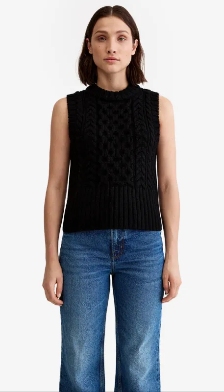 Cable-Knit Crewneck Vest sold by Smythe