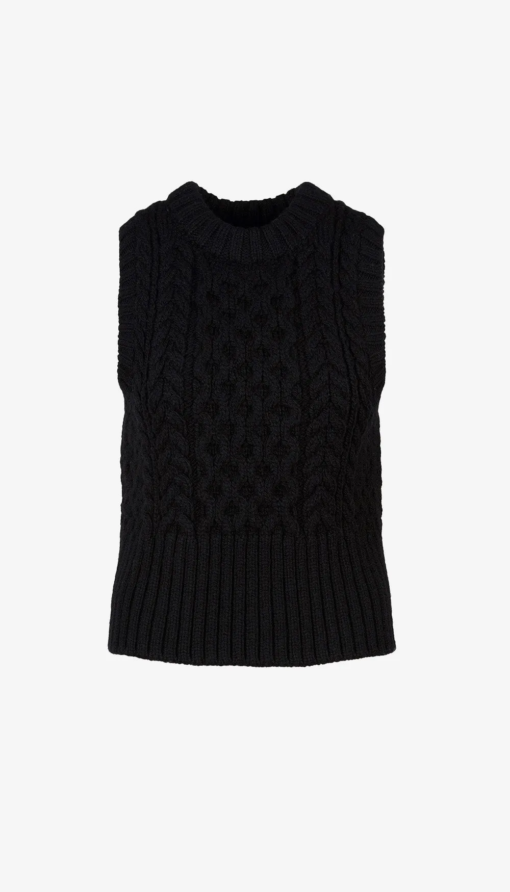 Cable-Knit Crewneck Vest sold by Smythe product image thumbnail 4