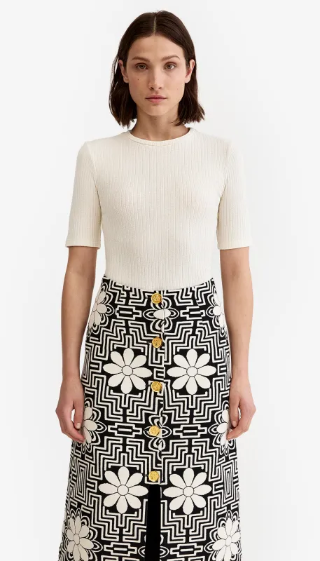 Elbow Sleeve Knit Crewneck made by Smythe