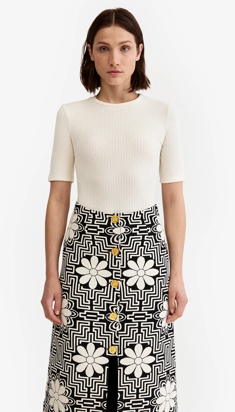 Elbow Sleeve Knit Crewneck sold by Smythe