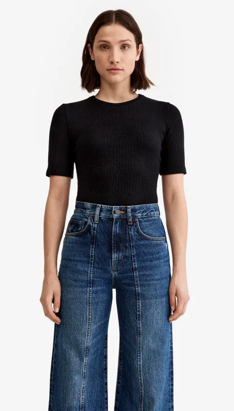 Elbow Sleeve Knit Crewneck made by Smythe